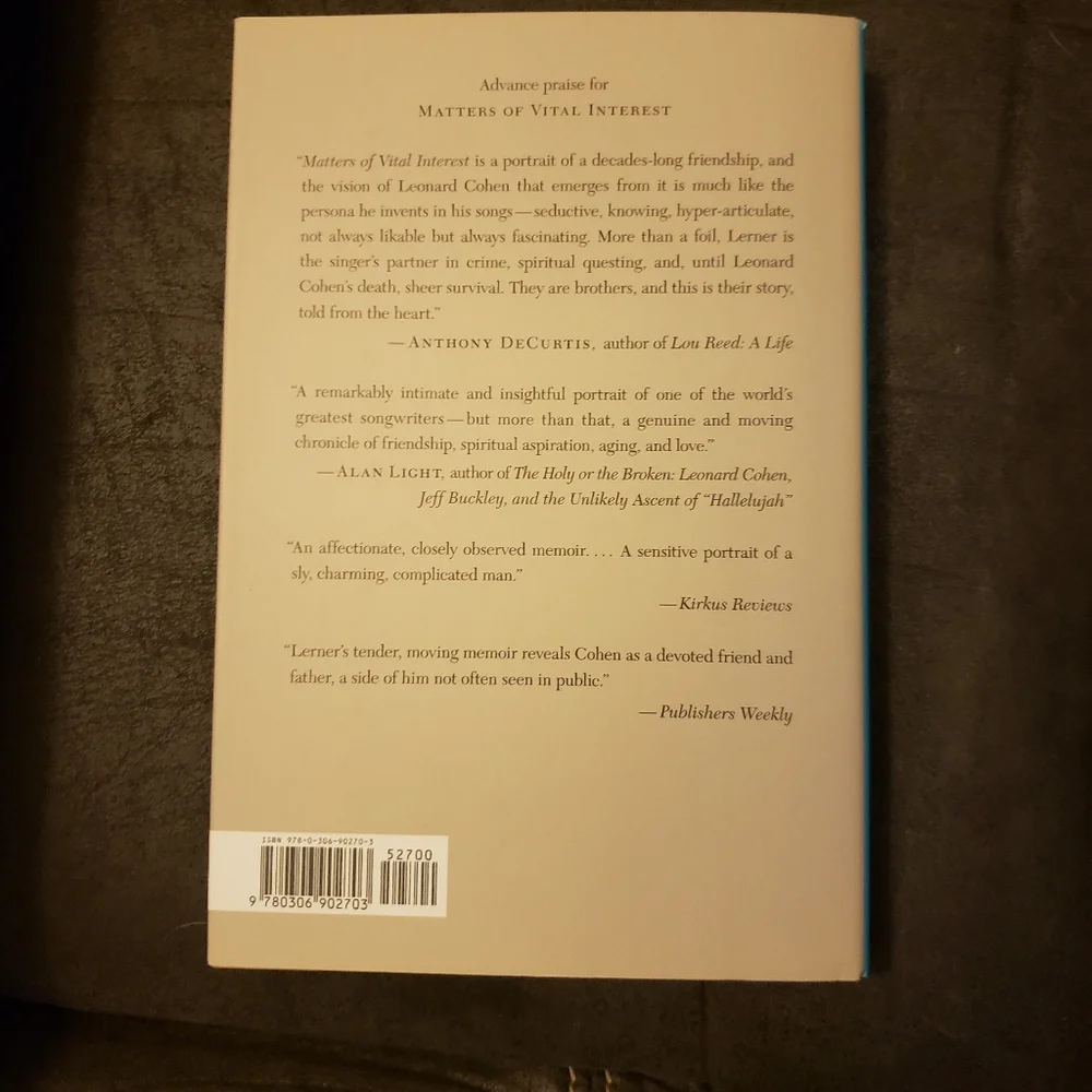 Matters of Vital Interest‎ by Leonard Cohen